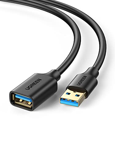 UGREEN Cable Alargador USB 3.0 Extension Macho a Hembra para Ordenador, TV Coche y Periféricos como Impresora, Ratón, Teclado, Hub, Pendrive, Mando de PS3 o Xbox, Gafas de Realidad Virtual etc. (2m)